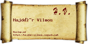 Hajdár Vilmos névjegykártya