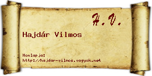 Hajdár Vilmos névjegykártya
